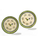Bunzlauer Teller-Set aus 2 Kuchentellern 18 cm Dekor Hahn