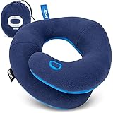 BCOZZY Kinnstützendes Reisekissen Für Kinder für 8-12 Jahre, Verhindert DASS Der Kopf Nach Vorne Fällt, Komfortables Road Trip Essential. Weich, Waschbar, Größe Medium, Marineblau