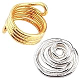 Weploda 2 Stück Schlangenknochen Kette, Biegbare Schlangenkette, Mehrzweck Schlangenkette, Halskette Vintage Schlangen, 6x900mm Flexibles Verstellbares Schlangenhalsband, Für Partys (Gold,Silber)