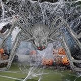 Kinwers Halloween Spinne,1.25m Halloween Deko Gruselig Outdoor Riesen Haus,Spinne Halloween Groß FüR Draußen