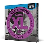 D'Addario Saiten für FENDER BASS VI | HÖCHSTE QUALITÄT DER BELIEBTESTEN SAITENMARKE | EXL156 | vernickelter Stahl | 6 umwickelte Saiten (24-84)