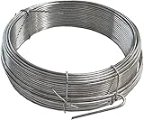 Merriway BH00327 Verzinkter Gartendraht, 2 mm x 20 m (65 ft) 12 Gauge 5/64 Zoll Dicke, grau, 2 mm m