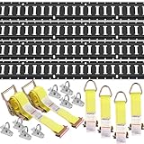 VEVOR E-Track-Zurrschienen-Set, 18-teilig, 1524 mm E-Tracks-Set, inkl. 4 Stahlschienen & 8 O-Ring-Anker & 4 Zurrgurte mit D-Ring & 2 Ratschengurten, Sicherungszubehör für Lastenmotorräder, 907 kg