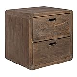 NEG Schubladenschrank VINUJA (Dunkelbraun) 3-TLG. Nachttisch/Kommode/Teetisch aus Echtholz (Paulownia)