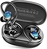 Bluetooth Kopfhörer Sport 5.4, 2025 In Ear Kopfhörer Kabellos Bluetooth mit Hi-Fi Stereo, 50Std Sportkopfhörer Over-Ear mit Ohrhaken, Noise Cancelling Earbuds/4 ENC Mic, IP7 Wasserdicht Ohrhörer/USB-C