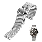 BONOOL Edelstahl-Armband 20 mm für Omega 007 James Bond Seamaster 300 Uhrenarmband, gewebte Armbänder aus Milan 316L-Metall