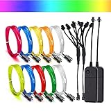 EL Draht Leuchtschnur Kabel Lichtschnur,Super Bright EL Wire Beleuchtung Lichtband für Party Weihnachtsfeier Dekoration