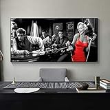 LYFCV James Dean Marilyn Monroe Elvis Presley Leinwandbilder Poster und Drucke Wandkunst Bilder für Wohnzimmer Dekor 50X100cm 20x38 Zoll ohne Rahmen