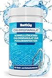 Chlor Pool Granulat 1kg zur Schockchlorung - Schnelllösliches Granulat für einen klaren Pool zur Erstanwendung
