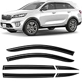 CLIM ART Windabweiser für/kompatible mit Kia Sorento 2015-2020 SUV mk3- Stick-on Regenabweiser - Autofenster Sonnen-& Regenschutz - Windabweiser Autofenster - Einfache Montage - Garantie 6 Set S