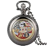 Taschenuhr, Militär-Anhänger für Herren, Jungen, 4 Farben, Geschenke für Männer und Frauen, schwarz