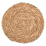 Husalsea Natürliche gewebte Tischsets, rund, hitzebeständig, Rattan-Untersetzer für Esstisch, Teeset, Restaurant, Hotel