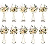 NUPTIO 10 Stücke Metall Blume Trompete 50cm Höhe Vase Hochzeit Herzstück Vase Tischdekoration für Hochzeitstag Zeremonie Party Geburtstag Event Gang Dekoration