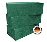 3 x Blumensteckschaum - Nasssteckschaum Set 23 x 11 x 7,5 cm Steckmos, Steckmasse, Steckziegel für Blumengestecke - Steckschwamm zum Basteln für Feiern, Auto, Hochzeit, Geschenke - deutsche Produktion
