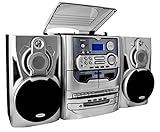 Karcher KA 5300 Kompaktanlage mit CD-Player, Schallplattenspieler, Kassettendeck und Radio, inkl. Fernbedienung