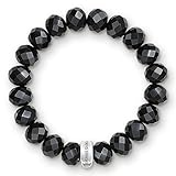 Thomas Sabo Damen Charm-Armband Obsidian Schwarz Charm Club 925 Sterling Silber X0035-023-11