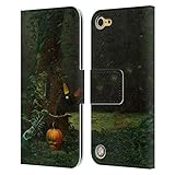 Head Case Designs Offizielle Simone Gatterwe Nacht Halloween Leder Brieftaschen Handyhülle Hülle Huelle kompatibel mit Apple iPod Touch 5G 5th Gen