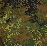TOLKO Camouflage Stoff im Bundeswehr Armee Flecktarn | Robust Farbecht UV-beständig | Uniform Stoffe zum Nähen Meterware aus Baumwolle | mittelschwer 160cm breit (Original)