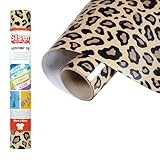 Siser Easypatterns PLUS Leopard Tan, 30cm x 0,5m, Thermotransfer Vinyl zur Personalisierung von Kleidung, Accessoires und Textilmöbel, Material für Bastelartikel, geeignet für Kinderkleidung
