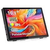 Pisichen Portable Monitor, 10,1 Zoll Tragbarer Monitor Full HD 1920X1200 IPS Bildschirm LCD Display, HDMI USB Type C Bildschirm für Laptop PC PS4/5 Xbox Rasp Pi
