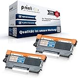 2X Print-Klex Tonerkartuschen kompatibel mit Brother DCP 7055 DCP 7055 W DCP 7057 DCP 7057 E TN2010 TN-2010 TN 2010 Black Schwarz - Doppelapack - Easy Line Serie