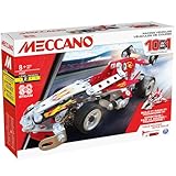 BANDAI - Meccano Rennfahrzeuge 10-in-1 - Konstruktionsset 10 Modelle - 225 Teile, Werkzeuge, Anleitung - Aktivitäts-Kit Auto/Flugzeug/Boot Rennen - Spielzeug ab 8 Jahren - APM20104