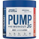 Applied Nutrition Pump 3G Booster Pre Workout - Mit Creatin Monohydrat - Energie, Fokus & Leistung (375g (Pack of 1), Fruit Burst)