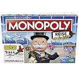 Hasbro Monopoly Reise um die Welt, Brettspiel für Familien und Kinder ab 8 Jahren, mit Tintenstempel und abwischbarem Spielplan, Multi