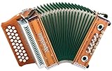 Alpenklang Steirische Harmonika "Mini" massiv aus Kirschholz (G-C-F Stimmung, 31 Knopftasten, 11 Helikon-Bässe, 3-reihig, inkl. Rucksack-Case)