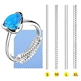 SOONPAM Ringverkleinerer Ring Größenversteller Unsichtbar Ringgrößeneinsteller Spiraleinsatz Invisible Strip Size Adjuster Perfekt für Alle Größen Lose Ringe mit Silbernem Poliertuch (4 Größen)