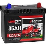 Langzeit Rasentraktor Batterie 12V 35Ah Starterbatterie Aufsitzmäher Rasenmäher Plus Pol RECHTS statt 26Ah 30Ah 32Ah