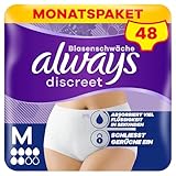 Always Discreet Inkontinenz-Höschen Plus Für Frauen, M, 48 Höschen, Verhindert Auslaufen Und Gerüche, Angenehm Und Kaum Spürbar