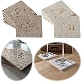 LS-LebenStil 6X Filzuntersetzer 10cm Berge Beige Gold Quadrat Glasuntersetzer Getränkeuntersetzer Tassen Bar-Deko