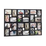 Relaxdays XXL Bilderrahmen Collagen für 24 Bilder in 10 x 15, Hoch- oder Querformat, Kunststoff, HxB 53 x 85 cm, schwarz