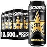 Rockstar Energy Drink Original - Koffeinhaltiges Erfrischungsgetränk für den Energie Kick, EINWEG (12x 500ml) (Verpackungsdesign kann abweichen)