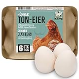 AniForte Toneier für Hühner 6 Stück – Bruteier, Gipseier Hühner, Naturgetreue Nesteier, Legeeier zur Bruthilfe, künstliche Hühnereier, Eier für Nestplatzbestimmung, Fake Egg, Ei Attrappe