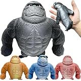Gorilla Stressabbau Spielzeug - Gorilla Stress Toy, Gummi Squishy Monkey, Gorilla Spielzeug Zum Stressabbau, Stressabbau Spielzeug für Kinder und Erwachsene (schwarz)