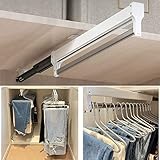 MAFAGE Ausziehbare Kleiderstange zum Herausziehen der Kleiderbügel Verstellbarer Kleiderschrank Teleskopstange Kleiderstange 292mm Weiß