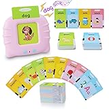 Englisch - Sprechende Flash-Karten Lernspielzeug für Kleinkinder 1-6 Jahre Alt, 192 Blätter 384 Wörter, Hörbar Lernspielzeug, Interaktive Spielzeug für Jungen Mädchen Rosa