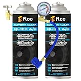 INfloo 2x Quick A/C R134a Kältemittel + Schlauch mit Manometer + Handschuhe | Für Fahrzeuge bis Baujahr 2016 | Ersatz für R134a