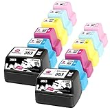 INK INSPIRATION® Ersatz für HP 363 Druckerpatronen 12er-Pack, kompatibel mit HP Photosmart C7280 C8180 C5180 C6180 C6280 C7180 3310 3210 3110 8250 D6160 D7160 D7260 D7460
