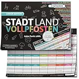 DENKRIESEN - Stadt Land VOLLPFOSTEN® - JUNIOR Edition - Für Kinder und Jugendliche | Spielblock Geburtstagsgeschenk | Familienspiel | Stadt Land Fluss | Kinderspiel