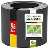 TerraUno Nachhaltige Sichtschutzstreifen für Doppelstabmatten, Polypropylen, Made in Germany, RAL 7016 Anthrazit, 26m x19cm Rolle, extra stabil, Lederoptik, Zaun Sichtschutz mit UV-Beständigkeit