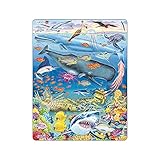 Larsen Puzzle FH20 Meeresleben im Pazifischen Ozean, Alter 6–10, Kinder Puzzle, 66 Teile, kognitive Entwicklung, Rahmenpuzzle aus Norwegen