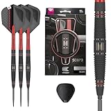Target Darts Scope Swiss Point Steeldarts, 90% Tungsten Dart-Set, Barrel 04-22G | Steeldarts Set, Darts in Rot & Schwarz, Profi Dart-Set mit Swiss Points & Tool