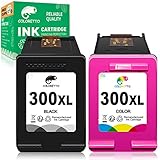 COLORETTO Ersatz-Tintenpatrone für wiederaufbereitete Druckerpatronen für HP 300XL 300 XL,zur Verwendung mit PhotoSmart C4600 C4680 C4780 Deskjet D2560 D5560 F2420 Envy 100 110 114(1 Schwarz,1 Farbe)