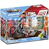 PLAYMOBIL Stuntshow 71256 Motorrad mit Feuerwand inkl. Sprungschanze, ab 4 Jahren