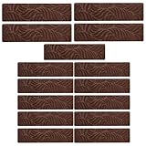 Ahuuen Treppenstufen für Holztreppen,Selbstklebende Holz-Treppenstufen 15 Stück | Innentreppen Läufer Antirutsch Sicherheitsteppich | Für Zuhause Garage