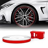4R Quattroerre.it 10352 Reflektierende Dekorstreifen für Felgen mit Applikator, Wheel Trim Stripes Rot, 5 mm x 6 mt