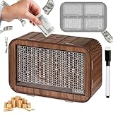 Giftota 4-in-1 Originelle Spardose aus Holz - Sparbox mit Zahlen Ankreuzen (FERTIG MONTIERT, 1000€/3000€/5000€/10000€) - Wiederverwendbares Sparbüchse - Sparschwein mit Marker - Goalsaver Box